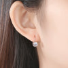 Women's Small Round Geometric Copper Crystal Zircon Stud Earrings With Electroplated Finish Fashion Jewelry Gift