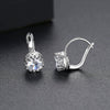 Women's Small Round Geometric Copper Crystal Zircon Stud Earrings With Electroplated Finish Fashion Jewelry Gift
