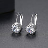 Women's Small Round Geometric Copper Crystal Zircon Stud Earrings With Electroplated Finish Fashion Jewelry Gift