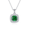 Women's Small Square Geometric Yellow Diamond Citrine Pendant 925 Sterling Silver Fashion Light Luxury Clavicle Chain Necklace