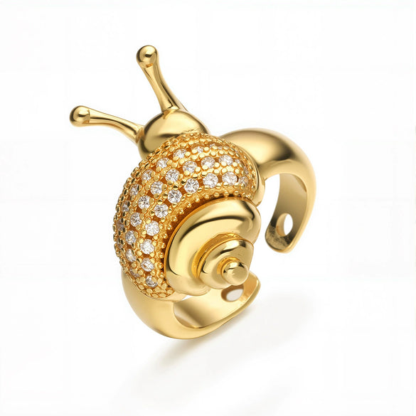 Women's Snail Shell Geometric Copper Open Ring With Electroplating Design