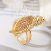 Women's Snail Shell Geometric Copper Open Ring With Electroplating Design