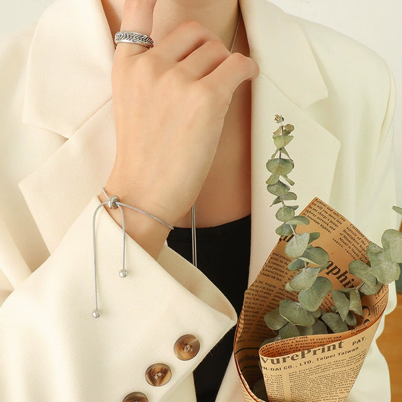 Women's Snake Bone Chain 316L Stainless Steel 18K Gold Plated Jewelry Set With Pull Buckle Necklace And Bracelet