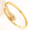 Women's Snake Brass Gold Plated Microinlaid Zircon Simple Style Bracelet