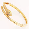 Women's Snake Brass Gold Plated Microinlaid Zircon Simple Style Bracelet