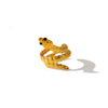 Women’s Snake Shaped Geometric Stainless Steel Ring With Electroplated Finish Stylish Minimalist Versatile Jewelry