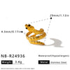 Women’s Snake Shaped Geometric Stainless Steel Ring With Electroplated Finish Stylish Minimalist Versatile Jewelry