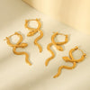 Women's Snakeshaped Stainless Steel Geometric Electroplated Earrings