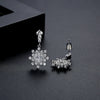 Women's Snowflake Earrings Copper Electroplated Geometric Zircon Inlaid Exquisite Fashion Jewelry Gift