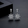 Women's Snowflake Earrings Copper Electroplated Geometric Zircon Inlaid Exquisite Fashion Jewelry Gift