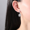 Women's Snowflake Earrings Copper Electroplated Geometric Zircon Inlaid Exquisite Fashion Jewelry Gift