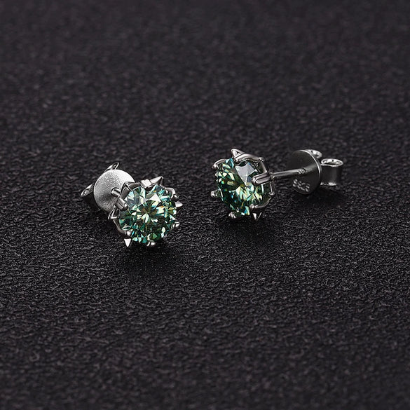 Women's Snowflake Geometric Moissanite Earrings In Sterling Silver With Diamond Treatment