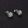 Women's Snowflake Geometric Moissanite Earrings In Sterling Silver With Diamond Treatment