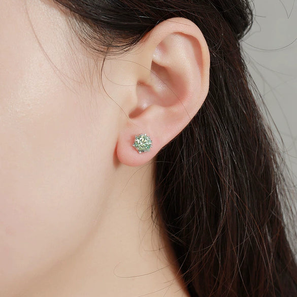 Women's Snowflake Geometric Moissanite Earrings In Sterling Silver With Diamond Treatment