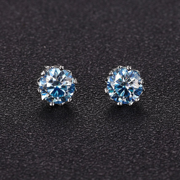 Women's Snowflake Geometric Moissanite Earrings In Sterling Silver With Diamond Treatment