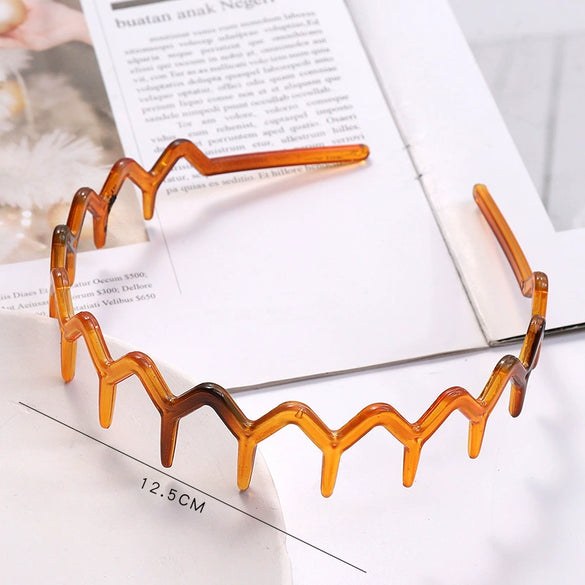 Women's Solid Color Lace Tooth Hairband Simple All Match Headband For Face Washing And Everyday Hair Styling