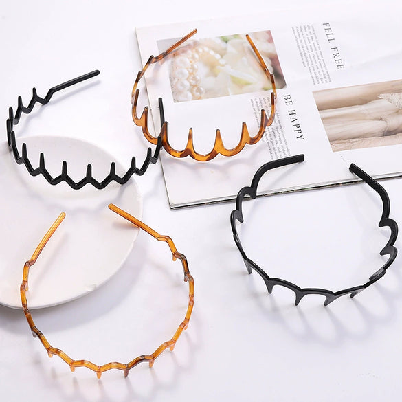 Women's Solid Color Lace Tooth Hairband Simple All Match Headband For Face Washing And Everyday Hair Styling
