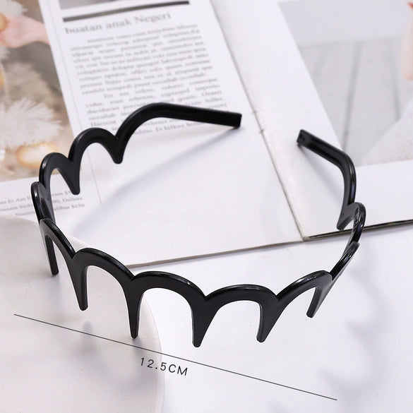 Women's Solid Color Lace Tooth Hairband Simple All Match Headband For Face Washing And Everyday Hair Styling