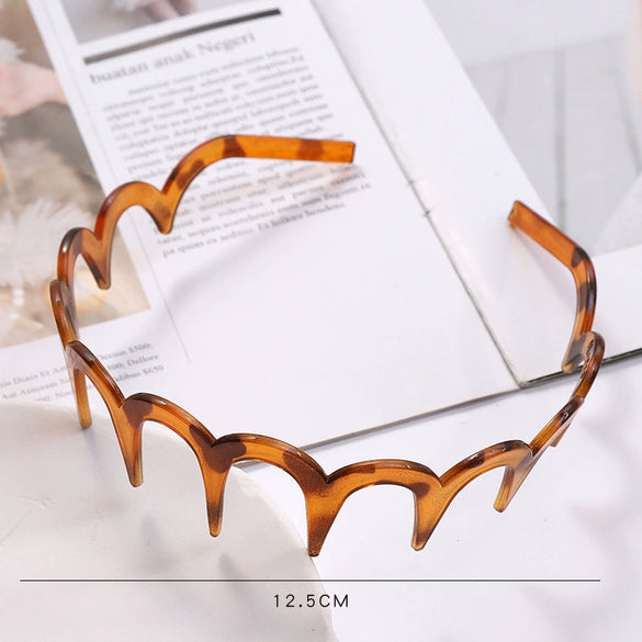 Women's Solid Color Lace Tooth Hairband Simple All Match Headband For Face Washing And Everyday Hair Styling