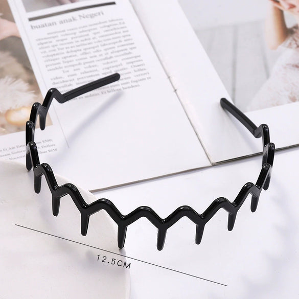 Women's Solid Color Lace Tooth Hairband Simple All Match Headband For Face Washing And Everyday Hair Styling