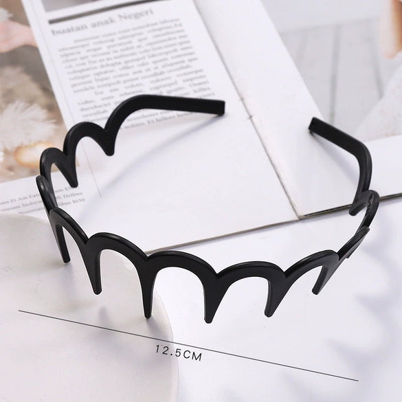 Women's Solid Color Lace Tooth Hairband Simple All Match Headband For Face Washing And Everyday Hair Styling