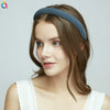 Women's Solid Color Padded Sponge Headband With Geometric Design Handmade Retro Hair Hoop For Face Washing And Everyday Styling