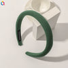 Women's Solid Color Padded Sponge Headband With Geometric Design Handmade Retro Hair Hoop For Face Washing And Everyday Styling