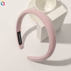 Women's Solid Color Padded Sponge Headband With Geometric Design Handmade Retro Hair Hoop For Face Washing And Everyday Styling