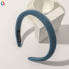 Women's Solid Color Padded Sponge Headband With Geometric Design Handmade Retro Hair Hoop For Face Washing And Everyday Styling