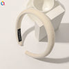 Women's Solid Color Padded Sponge Headband With Geometric Design Handmade Retro Hair Hoop For Face Washing And Everyday Styling