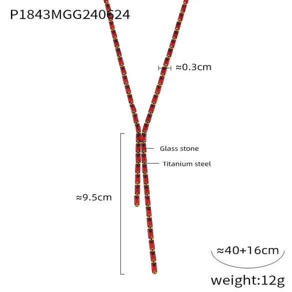 Women's Solid Color Zircon Titanium Steel And Glass Stone Necklace With Electroplating Treatment And Geometric Styling And All Over The Sky Star Design