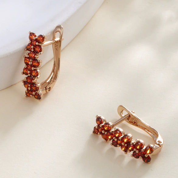 Women's Sophisticated Copperzinc Alloy Flower Dshaped Buckle Electroplated Earrings