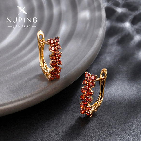 Women's Sophisticated Copperzinc Alloy Flower Dshaped Buckle Electroplated Earrings