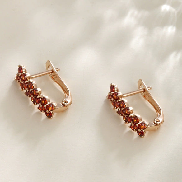 Women's Sophisticated Copperzinc Alloy Flower Dshaped Buckle Electroplated Earrings