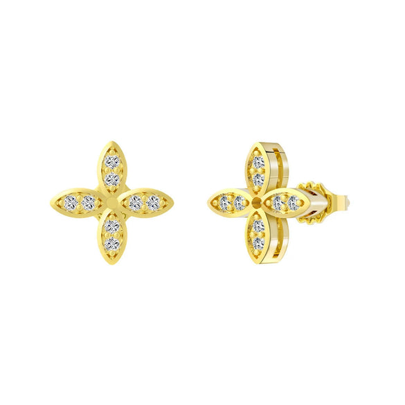 Women's Sparkling Zircon 925 Sterling Silver Earrings With Animal Zodiac Geometric Design Electroplated
