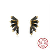 Women's Sparkling Zircon 925 Sterling Silver Earrings With Animal Zodiac Geometric Design Electroplated