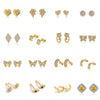 Women's Sparkling Zircon 925 Sterling Silver Earrings With Animal Zodiac Geometric Design Electroplated