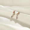 Women's Sparkling Zircon 925 Sterling Silver Earrings With Animal Zodiac Geometric Design Electroplated