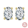 Women's Sparkling Zircon 925 Sterling Silver Earrings With Animal Zodiac Geometric Design Electroplated