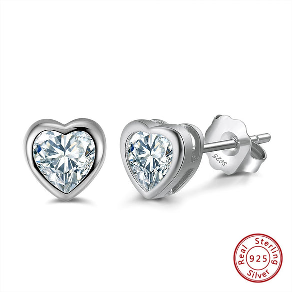 Women's Sparkling Zircon 925 Sterling Silver Earrings With Animal Zodiac Geometric Design Electroplated