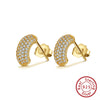 Women's Sparkling Zircon 925 Sterling Silver Earrings With Animal Zodiac Geometric Design Electroplated
