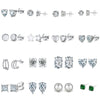 Women's Sparkling Zircon 925 Sterling Silver Earrings With Animal Zodiac Geometric Design Electroplated