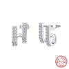 Women's Sparkling Zircon 925 Sterling Silver Earrings With Animal Zodiac Geometric Design Electroplated