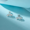 Women's Sparkling Zircon 925 Sterling Silver Earrings With Animal Zodiac Geometric Design Electroplated