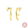 Women's Sparkling Zircon 925 Sterling Silver Earrings With Animal Zodiac Geometric Design Electroplated