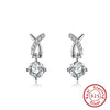 Women's Sparkling Zircon 925 Sterling Silver Earrings With Animal Zodiac Geometric Design Electroplated
