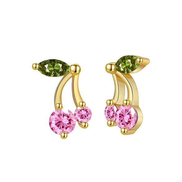 Women's Sparkling Zircon 925 Sterling Silver Earrings With Animal Zodiac Geometric Design Electroplated