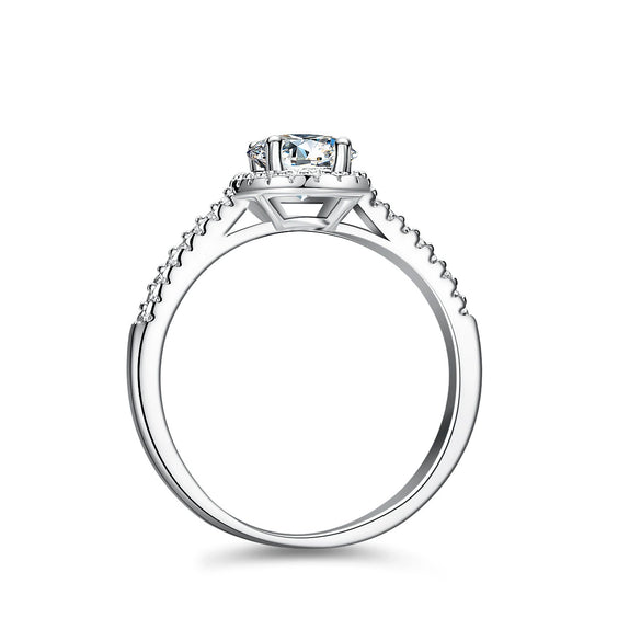 Women's Specialshaped Moissanite Ring S925 Sterling Silver Eggshaped Geometric Design