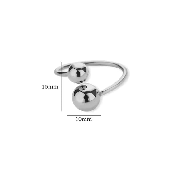 Women's Spherical Stainless Steel Ring With Electroplating Treatment