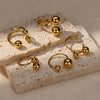 Women's Spherical Stainless Steel Ring With Electroplating Treatment